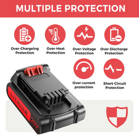 FORNERGY replacement battery for LBXR20 compatibility enables quick swaps.