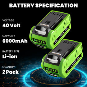 Forrat 2Pack 6000mAh battery back view shows rugged case.