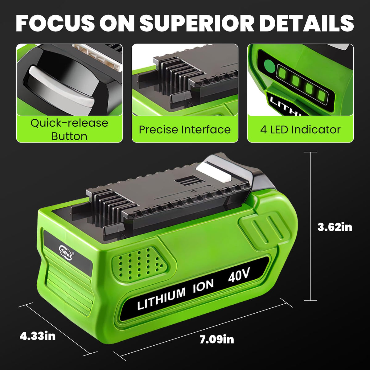 Forrat replacement battery pack in use during lawn care tasks.