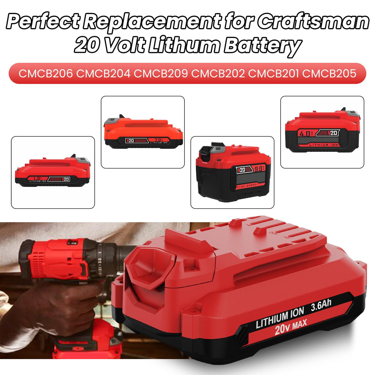 Forrat V20 battery compatibility chart with Craftsman tools
