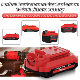 Forrat V20 battery compatibility chart with Craftsman tools