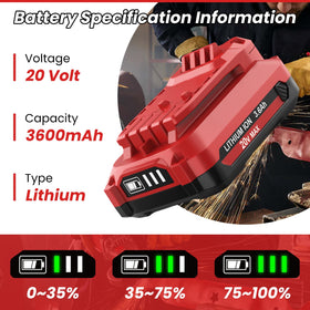 Forrat V20 battery with LED indicators showing charge status