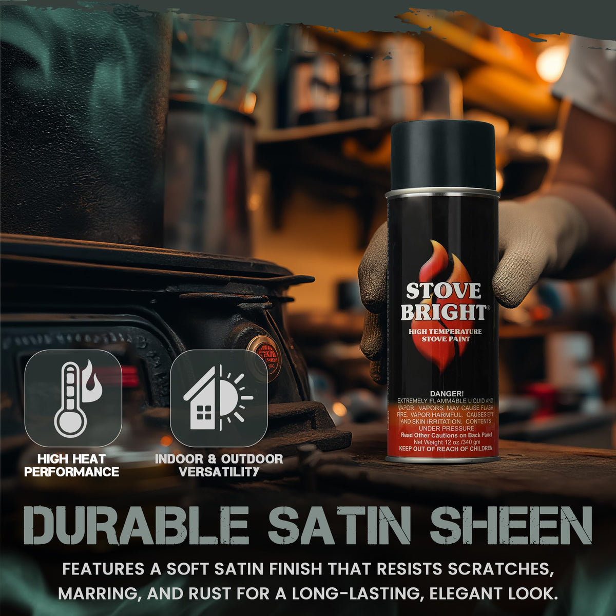 Forrest Paint Stove Bright spray nozzle ready for even high-heat application