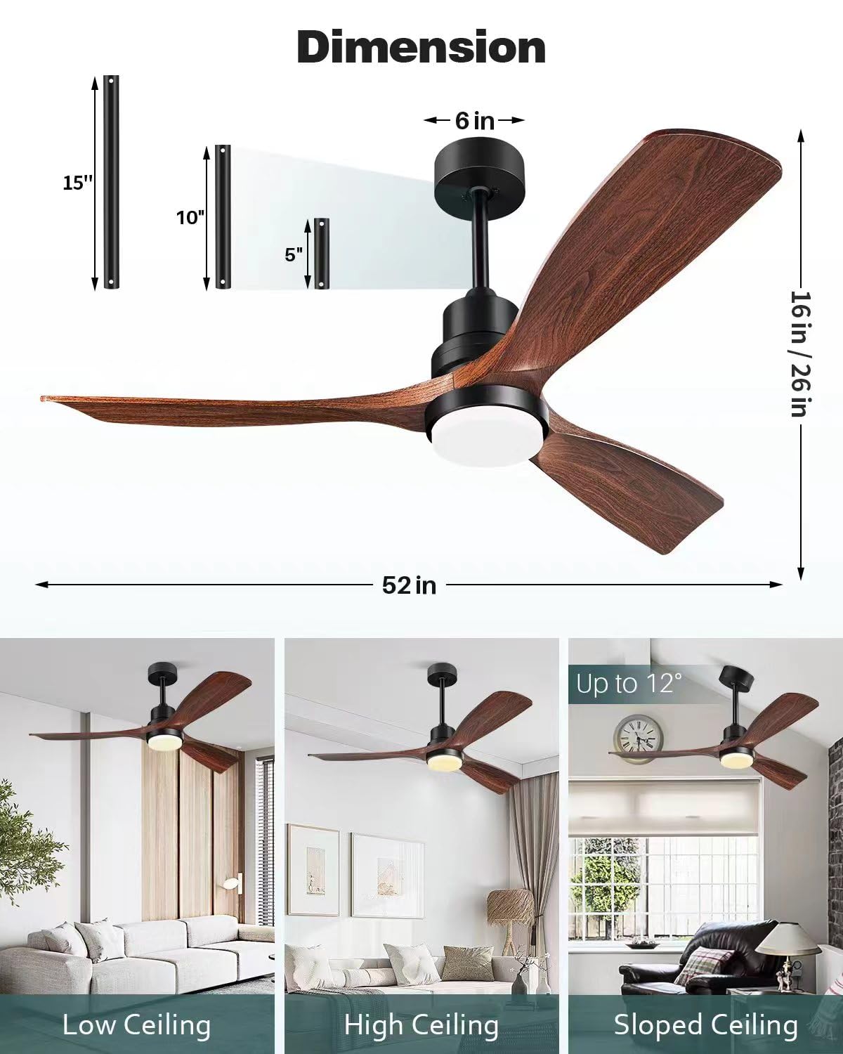 Forrovenco remote-controlled 6-speed ceiling fan for precise breeze customization.