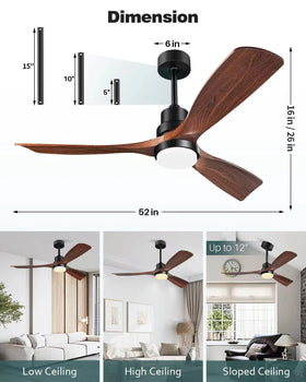 Forrovenco remote-controlled 6-speed ceiling fan for precise breeze customization.