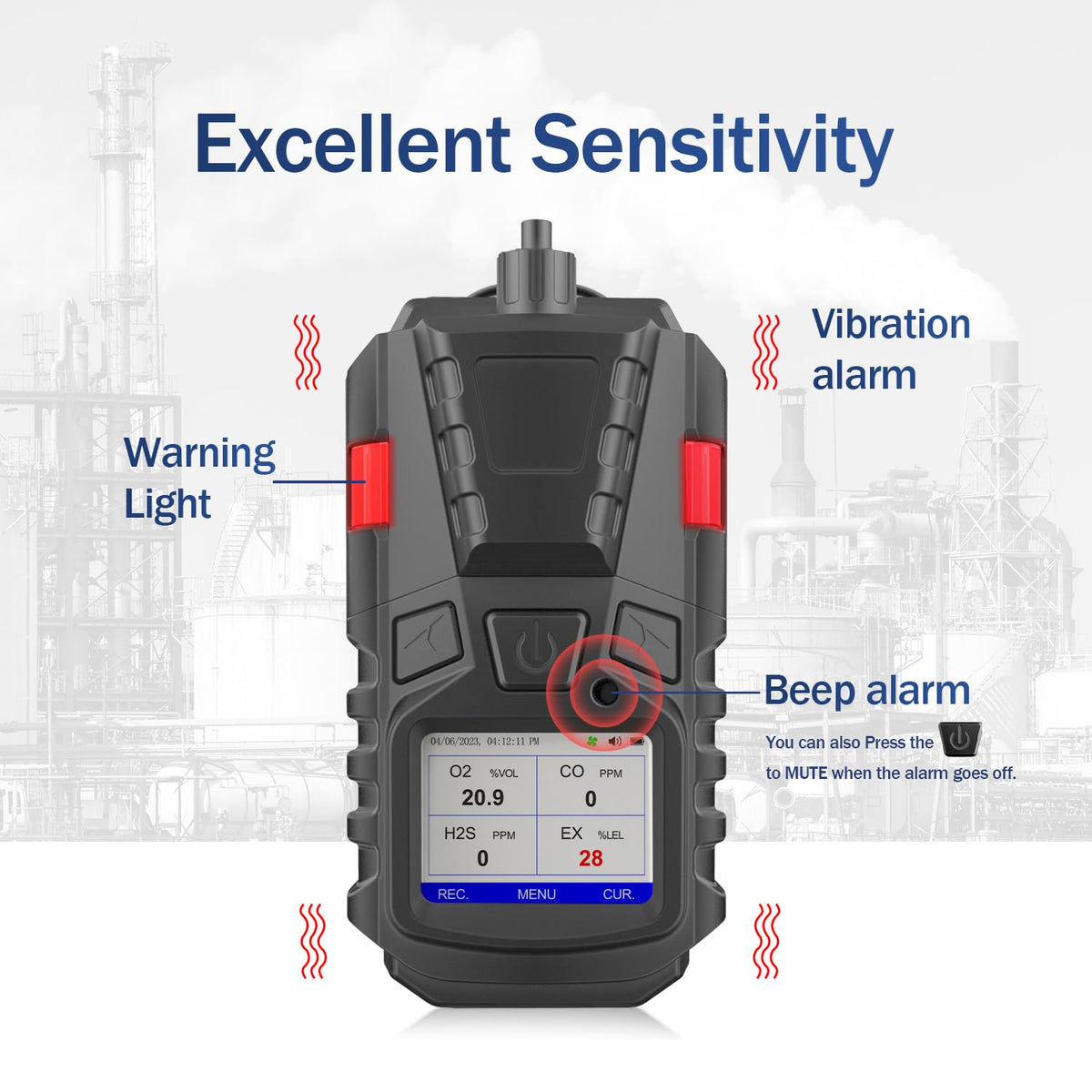 Forsensal back clip on rugged shell enables secure handheld use.
