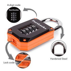 FortLocks heavy-duty zinc alloy padlock, weatherproof body for outdoor gates and sheds.