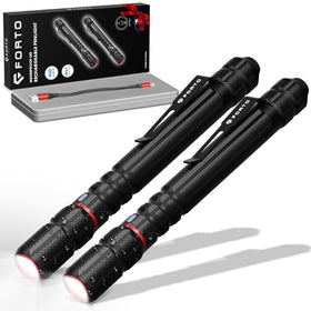 FORTO pen light with clip for hands-free inspection tasks.