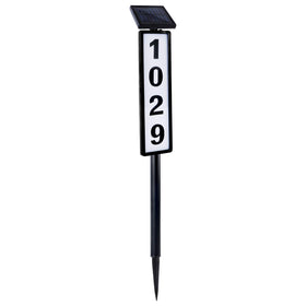 FORUP solar lighted house numbers sign front view, durable outdoor address display.