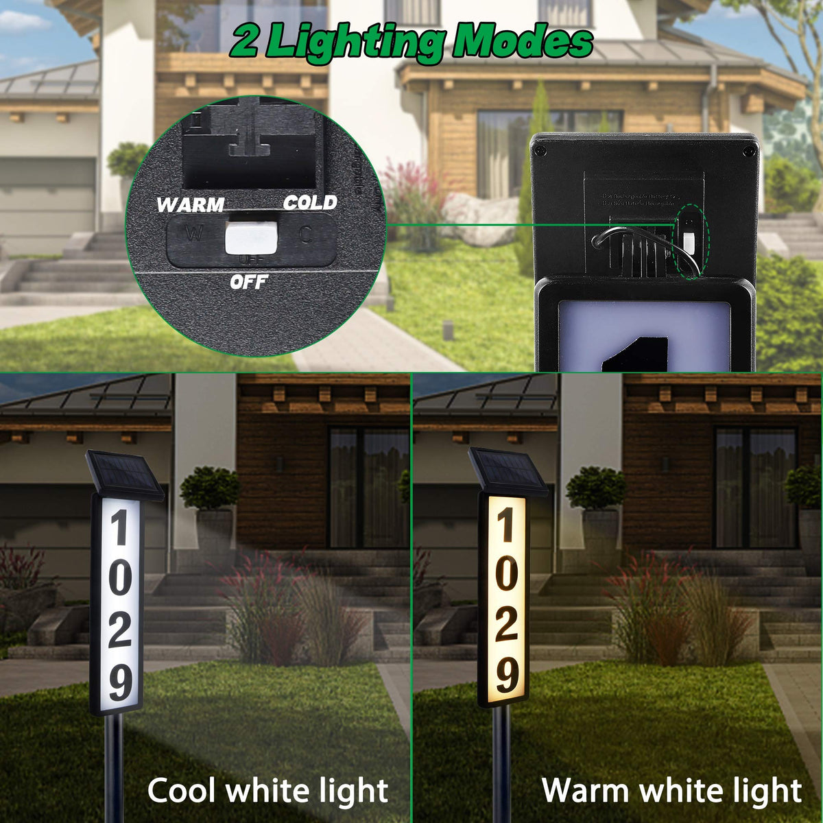 FORUP solar lighted plaque mounted on wall, simple outdoor installation.