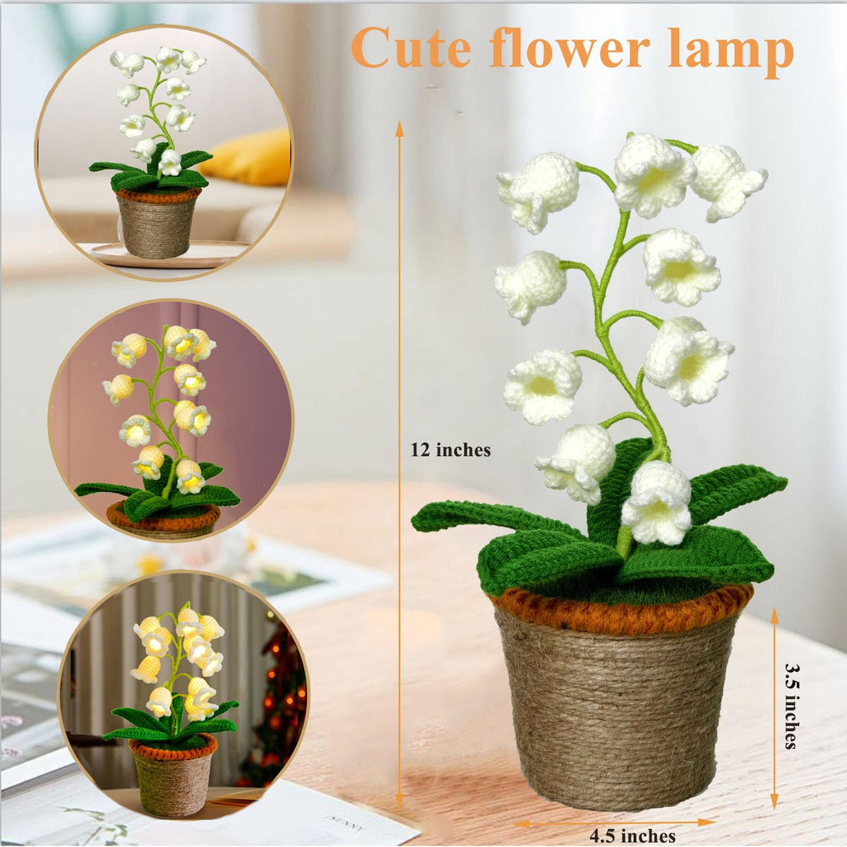 Forvermand crochet flower lamp battery-operated freedom to place anywhere
