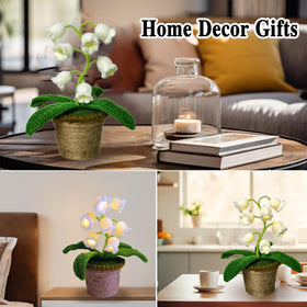 Forvermand Lily of the Valley Lamp features handmade crochet details for decor appeal.