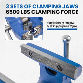 Forward HY-DT150B 6in bench vise 360-degree swivel base.