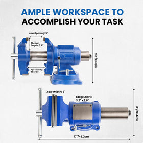 Forward HY-DT150B 6in vise jaw close-up with microgroove teeth.