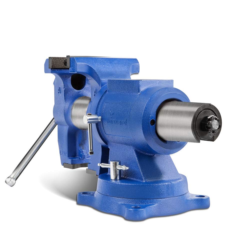 Forward HY-DT150B 6in vise mounted on a workbench during setup.