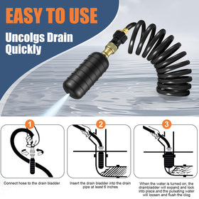Fosenlion three-bladder kit lets you tackle multiple drains with one tool.