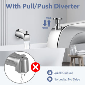 Fosenlion front pull down diverter in action for smooth tub to shower switching.