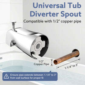 Fosenlion pull-down diverter front view enables quick tub-to-shower switch.