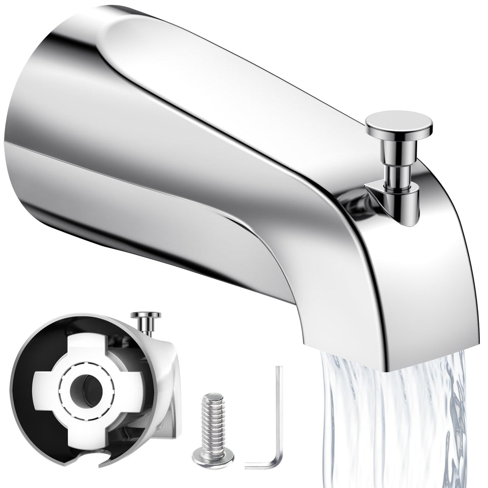 Fosenlion tub spout diverter chrome slip-fit for a leak-free bathroom upgrade.