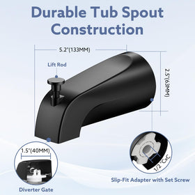 Fosenlion lift rod and internal gate ensure consistent shower flow.