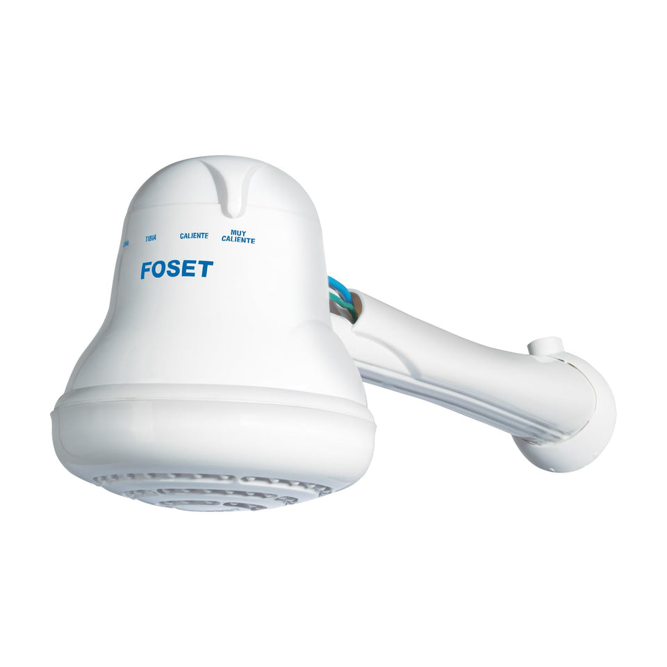 Foset electric shower head with a 6 inch spray for even coverage and comfort