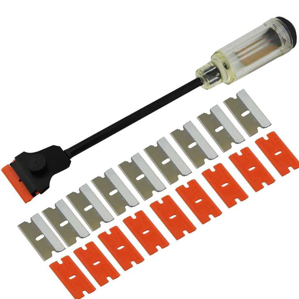 FOSHIO long reach extension scraper with extended handle for hard-to-reach spots