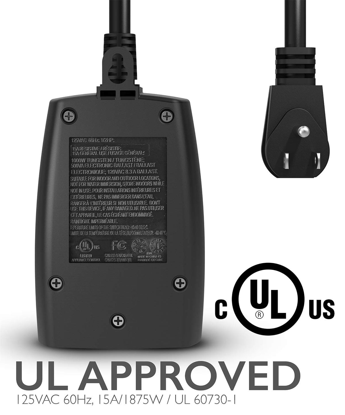 Fosmon remote control works up to 100 ft to adjust yard lighting.