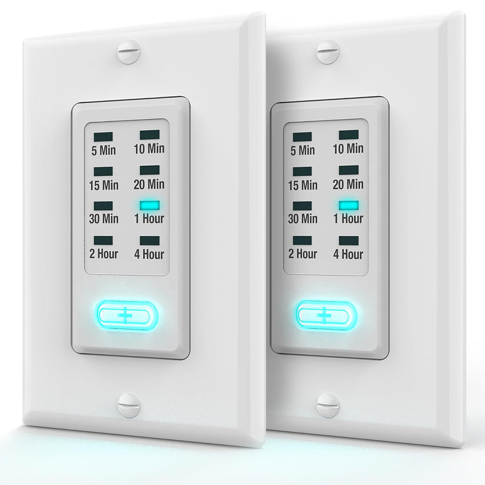 Fosmon countdown timer switch front view showing the clean profile for energy control