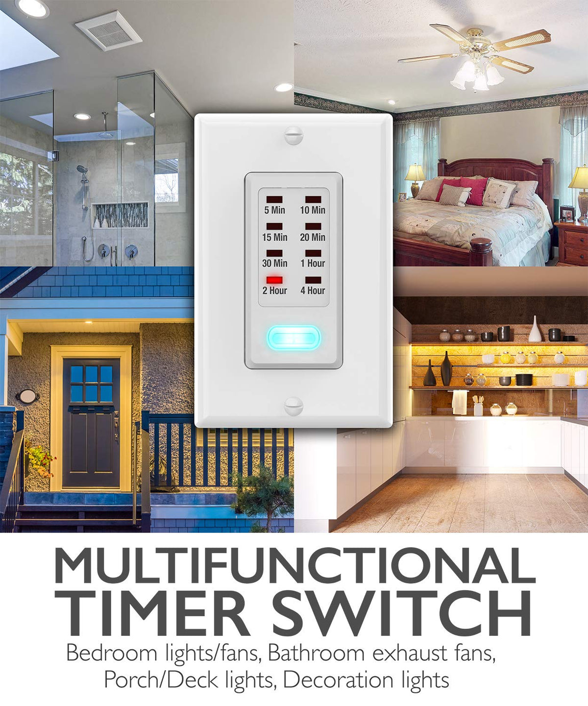Fosmon countdown timer switch wall plate fits standard boxes