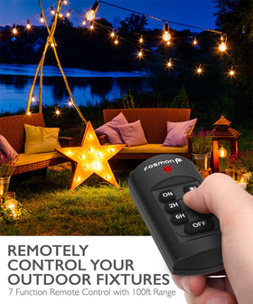 Fosmon dual-outlet weatherproof timer powers multiple outside devices.