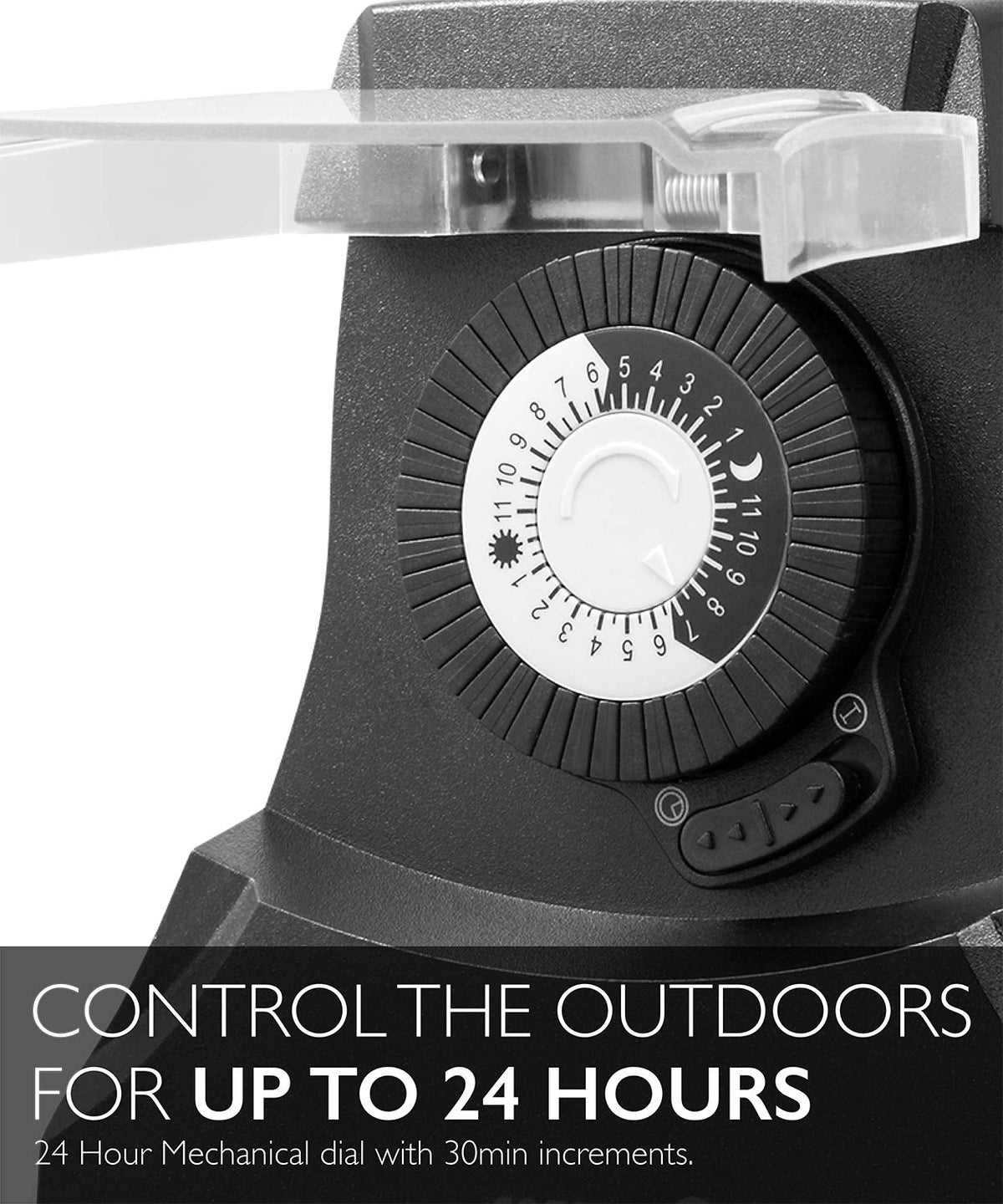 Fosmon timer 30-minute segments dial enables precise lighting schedules.