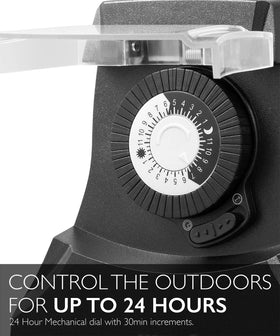 Fosmon timer 30-minute segments dial enables precise lighting schedules.
