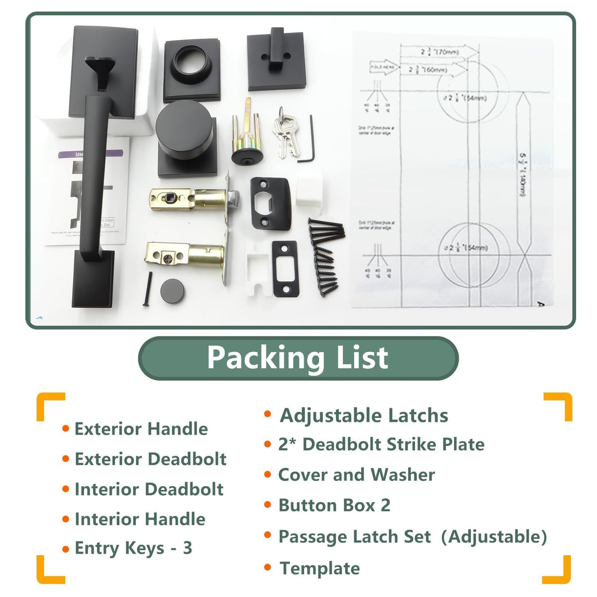 Foswdero lock set with three precision-cut keys for convenient access.