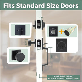 Foswdero lock set side profile showing easy DIY installation on a standard door.