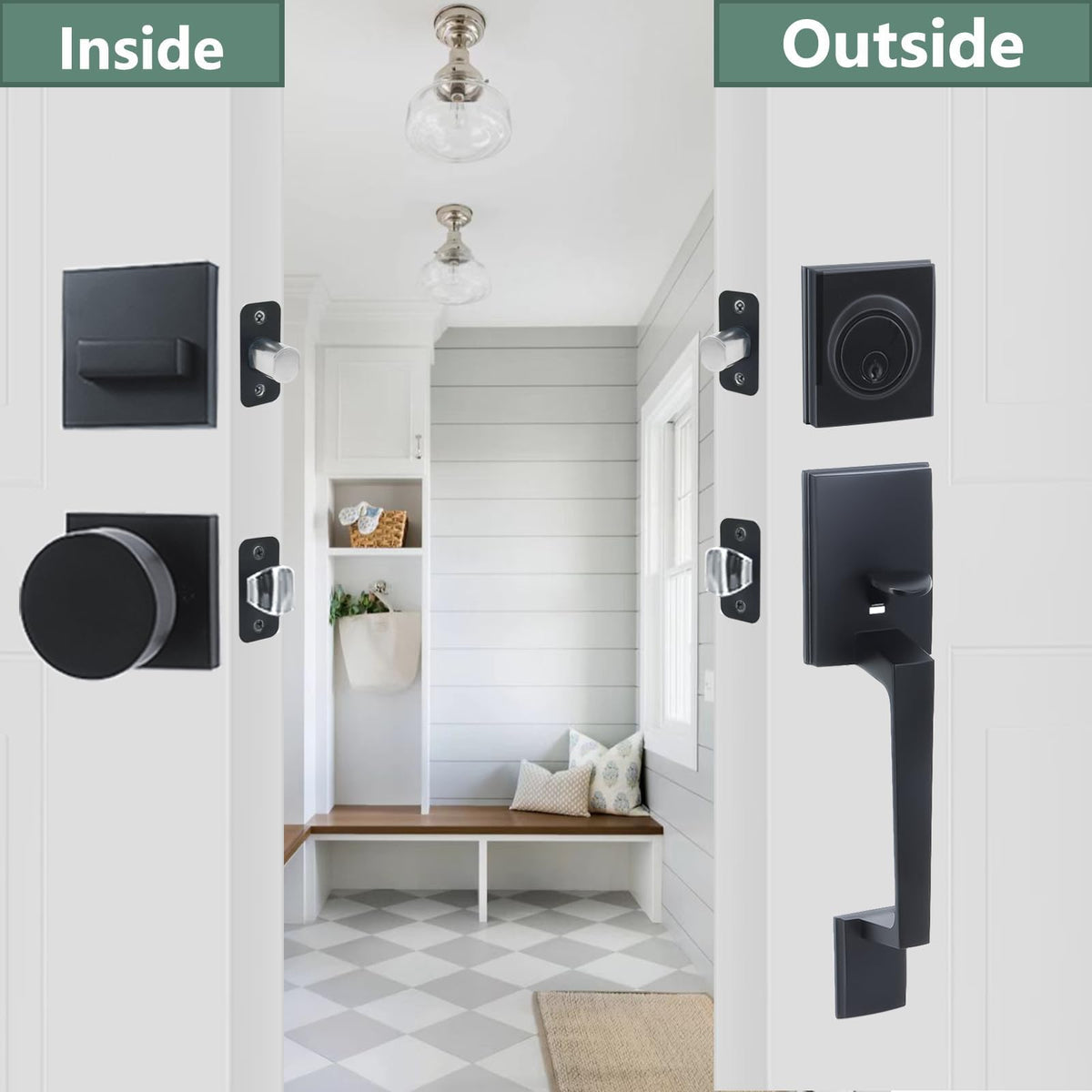 Foswdero lock set weather-resistant finish protecting against rust and corrosion outdoors.