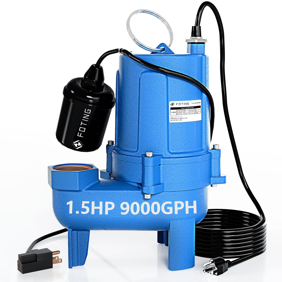 FOTING 1.5HP cast-iron sump pump body for durable basement pumping or septic use