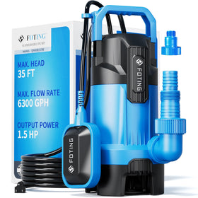 FOTING 1.5HP sump pump front view for compact, easy setup.