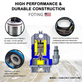 Removable base of the FOTING sump pump for cleaning and maintenance