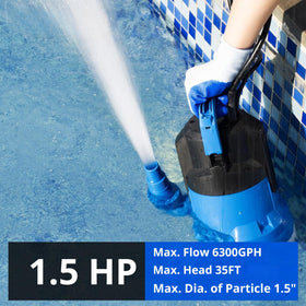FOTING 6300GPH submersible pump in action delivering high flow.