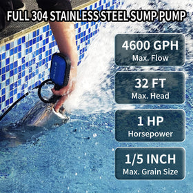 FOTING automatic float switch enables hands-free operation during draining.