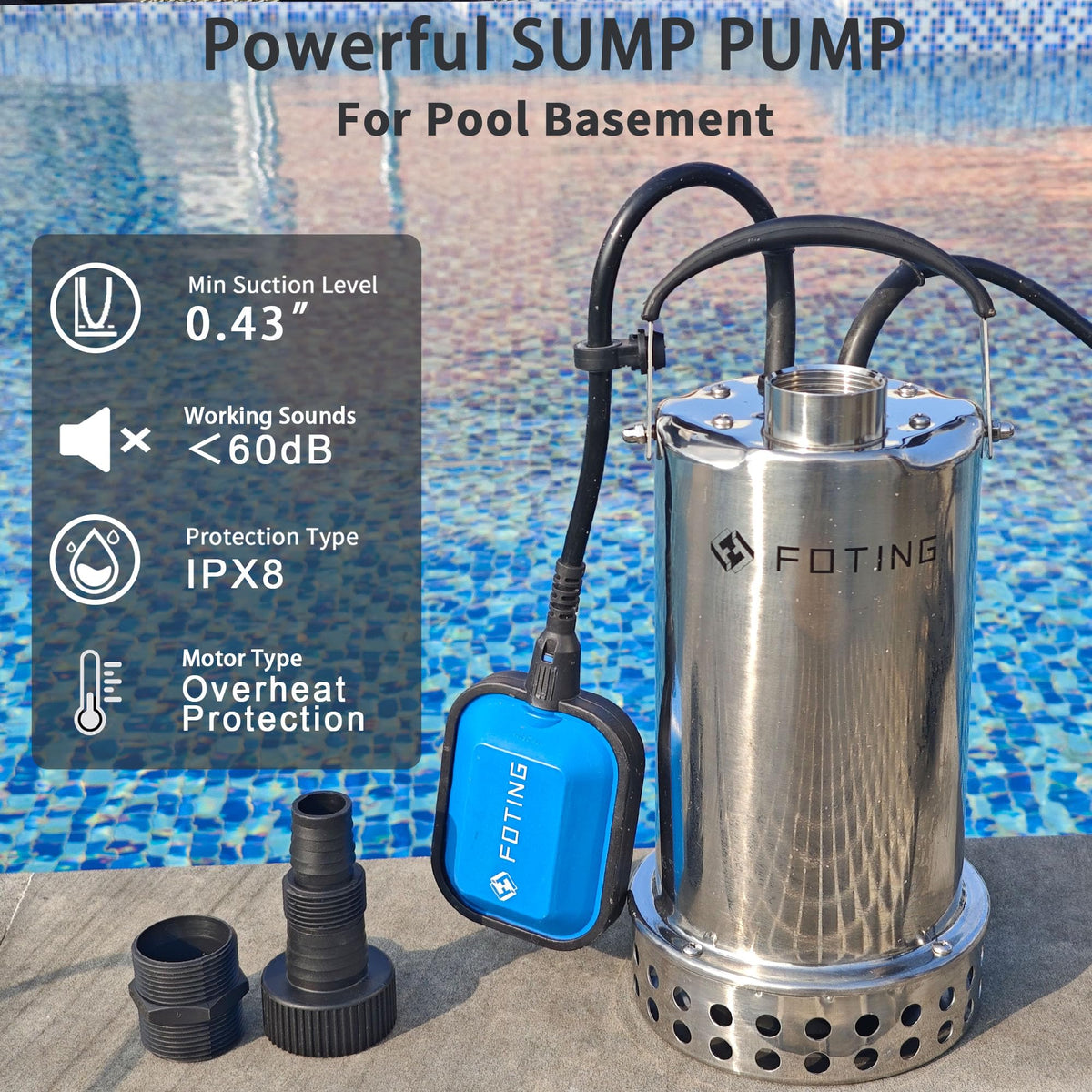 FOTING manual mode bracket lock for uninterrupted pumping when needed.