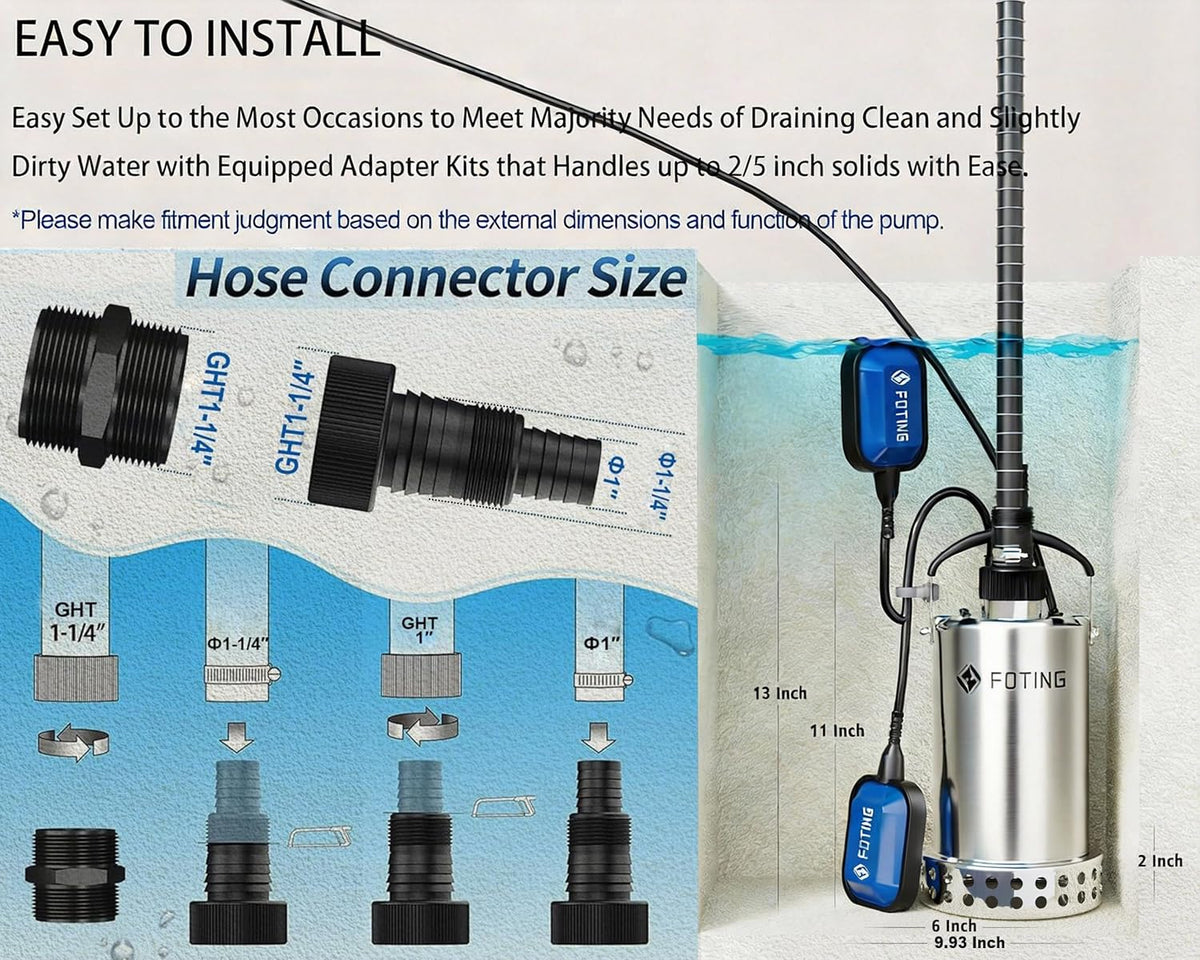 FOTING included adapters simplify quick, flexible setup.