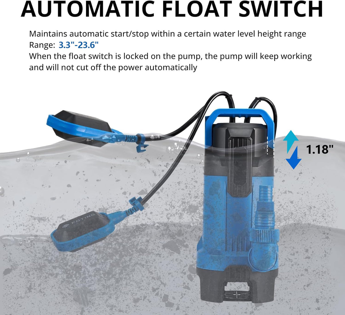 FOTING 10 ft cord provides flexible placement away from outlets.