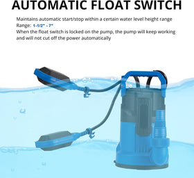 FOTING sump pump with automatic float switch for hands-off level control