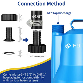FOTING Sump Pump corrosion-resistant thermoplastic body ensures durability