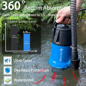 FOTING sump pump hose connection shows versatile discharge options
