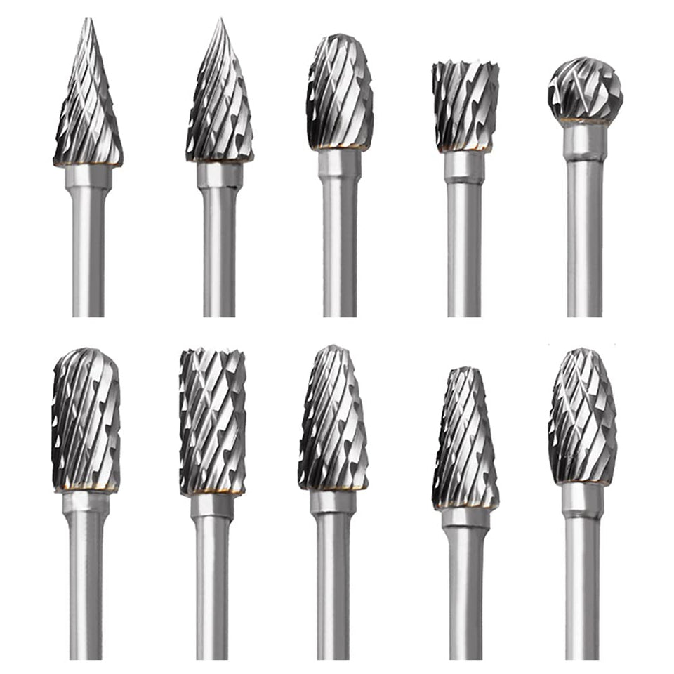 FOTYBEI tungsten carbide burr set for woodworking, smooth carving and detail work