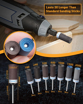 FOTYBEI various grits 180-2000 for adaptable grinding and polishing tasks.