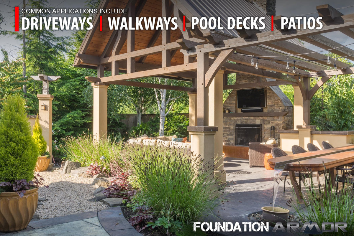 Foundation Armor AR350 pool deck protection against UV and water.