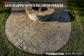 Foundation Armor AR350 stamped concrete detail shows depth of color.